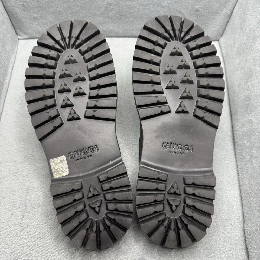 Gucci Cut Out Monogram Black 100% Rubber Slip-On Sandals Men's G 11 US 12